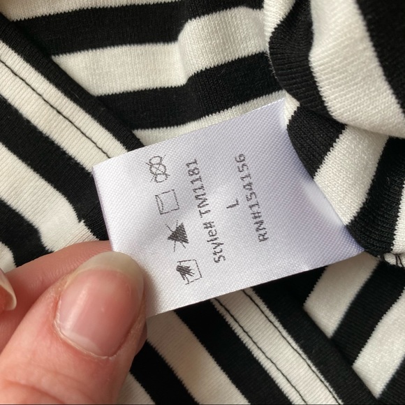 All Row black and white stripped Ruffle tee - Picture 5 of 6